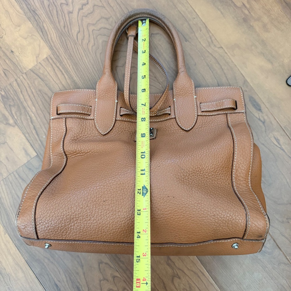 Dooney & Bourke Leather Satchel Purse Handbag Chestnut Brown Pebble Bag - Picture 6 of 11